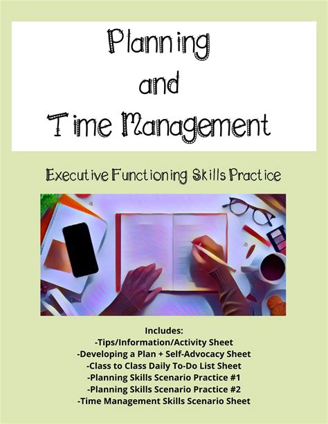 Planning and Time Management -Executive Functioning skills pack high school sped | Made By Teachers