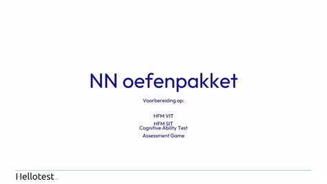 NN Assessment Oefenen YouTube