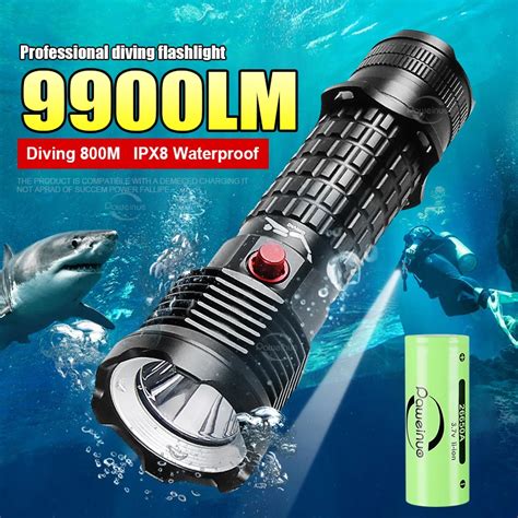 Professional Spearfishing Hunting Scuba XHP199 LED Dive Light 9900