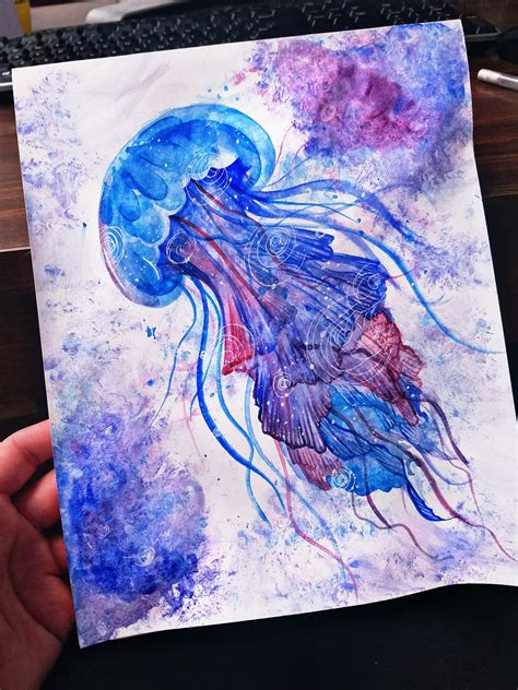 Jellyfish I Painted On My Free Time At Work R Watercolor