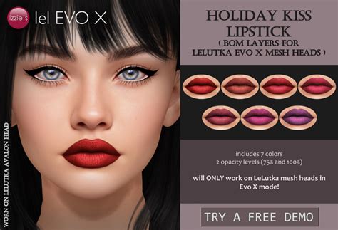 Second Life Marketplace Izzies Demo Holiday Kiss Lipstick Lelutka