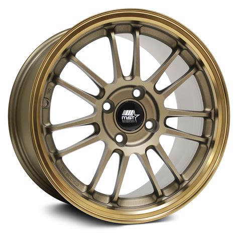 Mst® Mt45 Wheels Matte Bronze With Bronze Machined Lip Rims