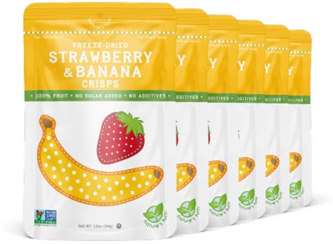 Natures Turn Freeze Dried Strawberry And Banana Crisps 34g 1 20oz