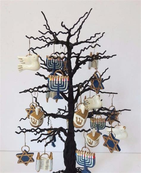 Set Of 23 Mini Hanukkah Ornaments Porcelain Dreidel Menorah Torah Dove Star 1822115983