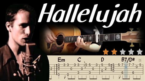 Hallelujah Jeff Buckley Acoustic Fingerstyle Guitar Tutorial Tabs