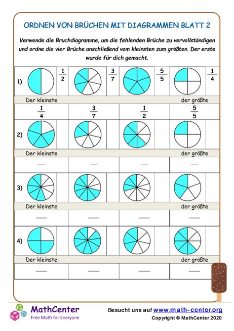 F Nfte Klasse Arbeitsbl Tter Das Vergleichen Von Br Chen Math Center