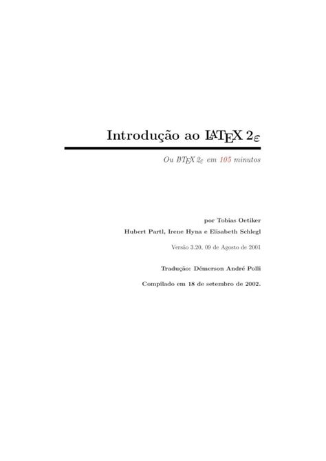 PDF Introduc Ao Ao LATEX2 USPAgradecimentos Muito Material Usado