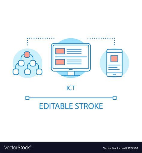 Ict concept icon information and communication Vector Image