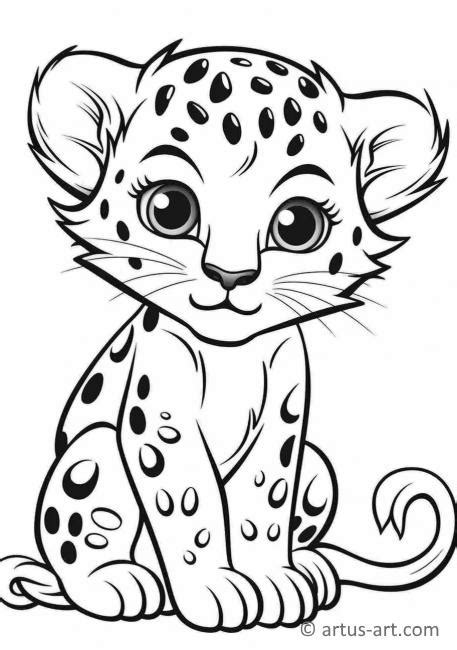 Cute Leopard Coloring Page » Free Download » Artus Art