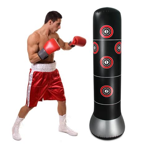 160cm Boxing Punching Bag Inflatable Free Stand Tumbler Muay Thai