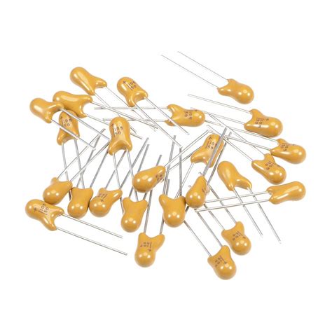 Uxcell 1uF Tantalum Capacitor 50V 2 Pin Yellow Radial Electrolytic