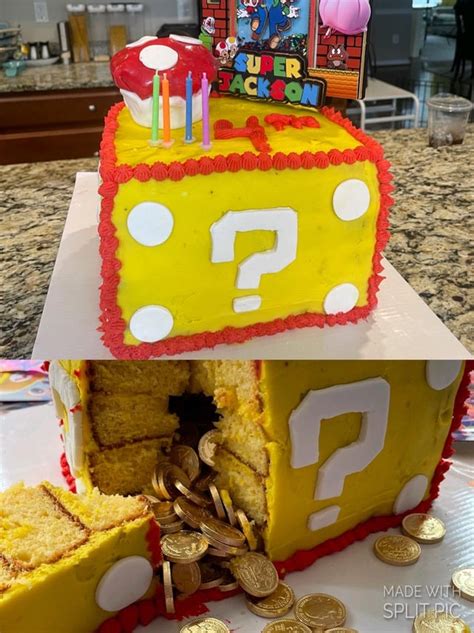 Mario Mystery Block Cake : r/DessertPorn