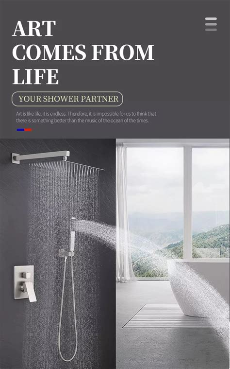 Brushed Nickle Stainless Steel Bathroom Shower Hot And Cold Shower