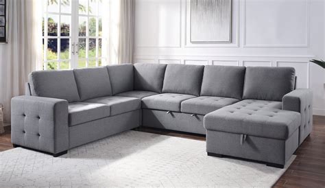 Nardo Gray Tufted Sectional Sofa - KFROOMS | Free Delivery | Sale