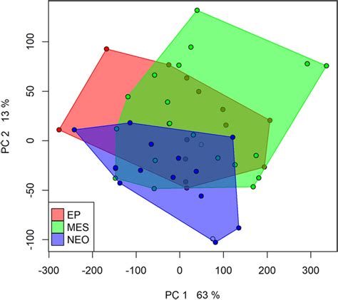 Scatterplot Of The First And Second Principal Component Scores