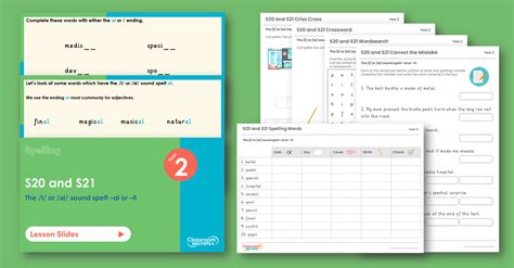 Year 2 Spelling Resource Pack S20 And S21 The L Or əl Sound Spelt Al Or Il Classroom