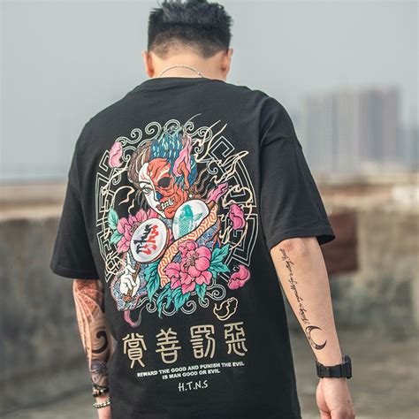 Cod M 5xl Japanese Vintage Graphic Short Sleeved Men T Shirt Loose