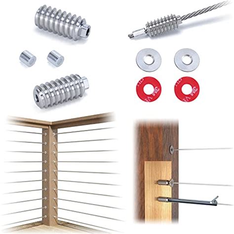 Muzata Pack Invisible Cable Railing Kit Swage Lag Screw