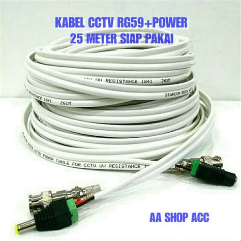 Jual Kabel Coaxial Khusus Cctv Meter Rg Power Lengkap Konektor