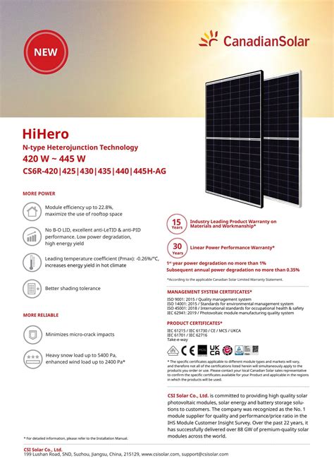 Create RFQ Photovoltaic Module Canadian Solar HiHero CS6R445H AG 445W