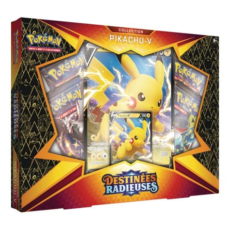 Coffret Pokémon de 4 Boosters 4 5 V Pikachu Destinées Radieuses Asmodée