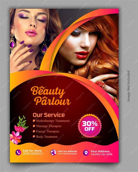 Modèle De Conception De Flyer De Salon De Beauté Vecteur Premium