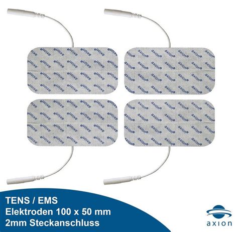 Axion Elektrodenpads Tens Ems Selbstklebende Elektroden 100 X 50 Mm