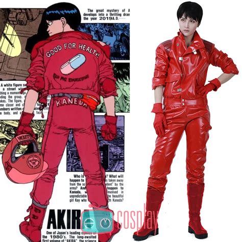 Takerlama Akira Jacket Shotaro Kaneda Adult Cosplay Coat Red Leather