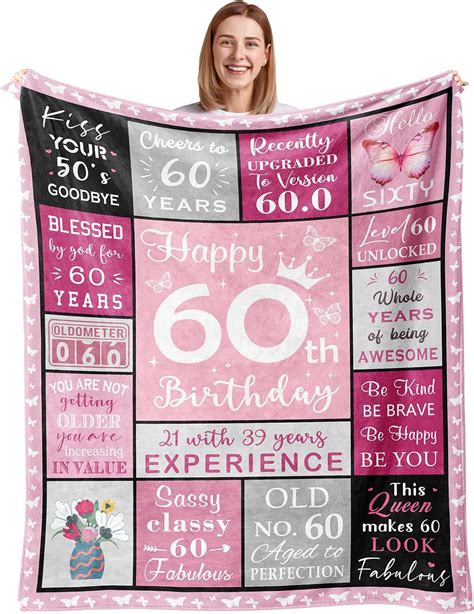 60th Birthday Ts For Women 60th Birthday Decorations For Woman 60th Birthday Blanket 50 X60