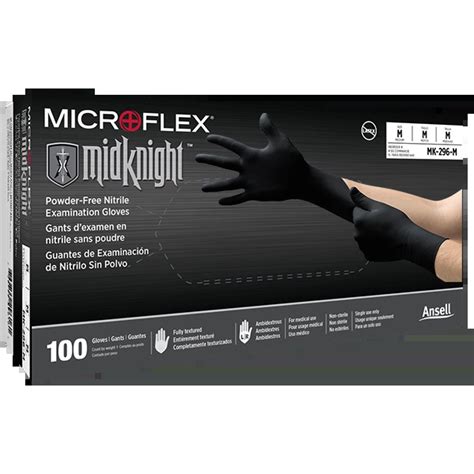 Ansell Microflex Midknight Powder Free Nitrile Gloves Black Nafeco