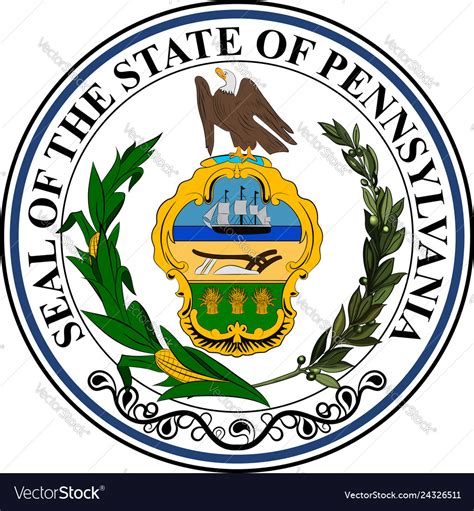 Coat Of Arms Pennsylvania Usa Royalty Free Vector Image