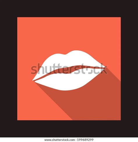 Vector Valentine Kiss Flat Icon Stock Vector Royalty Free 199689299