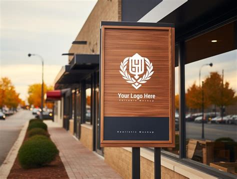 Premium Psd Psd Outdoor Wall Sign Logo Mockup