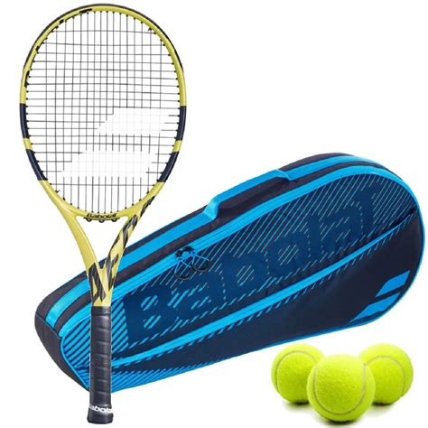 Babolat Aero G Tennis Racquet Blue Club Bag And 3 Balls