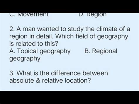 Freshman Geography Chapter 1 Questions YouTube