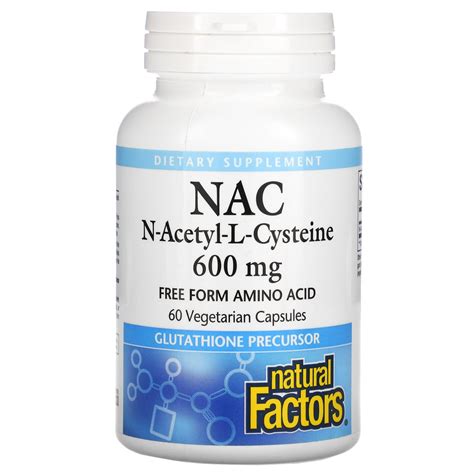 Natural Factors Nac N Acetyl L Cysteine Mg Vegetarian Capsules