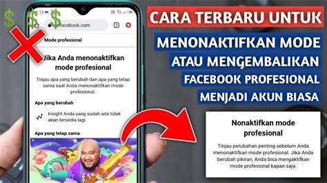 Cara Menonaktifkan Mode Profesional Di Facebook Terbaru Youtube