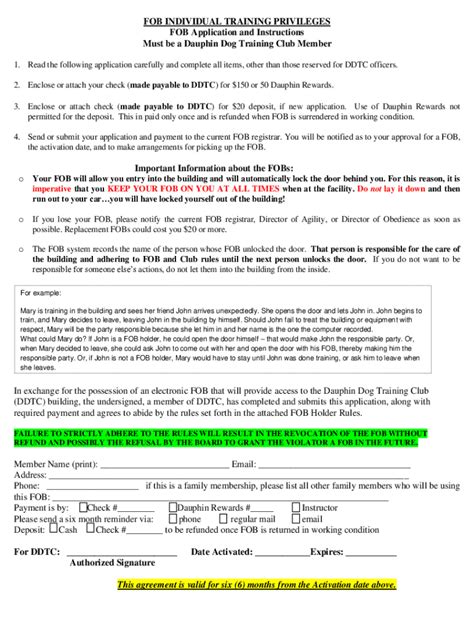 Fillable Online Fob Application And Instructions Fax Email Print