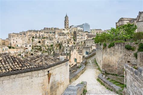 Alte Stadt Von Matera Basilikata Italien Stockfoto Bild Von Sommer