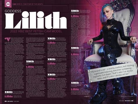 All Adult Network Goddess Lilith Scores Cover Of July Issue Xbiz Cam