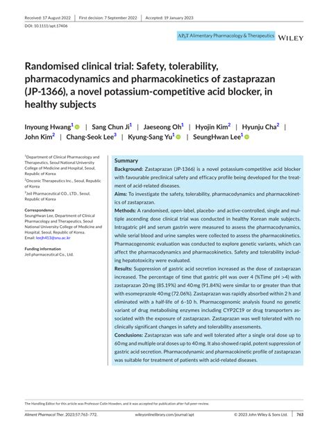 Randomised Clinical Trial Safety Tolerability Pharmacodynamics And Pharmacokinetics Of