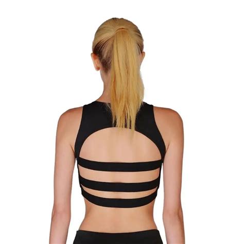 2018 Strap Backless Sport Bras Women Schokproof Running Yoga Top Sexy Breathable Mesh Workout