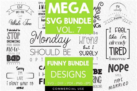 Funny Designs SVG Bundle Vol. 7 Graphic by Prettygrafik · Creative Fabrica