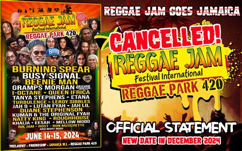 Reggae Jam Festival In Jamaica Cancelled New Date In December 2024