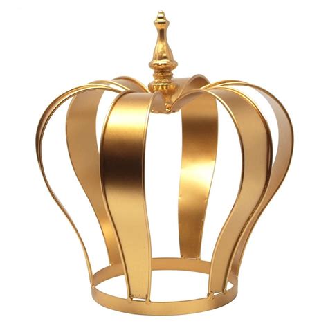 Gold Metal Crown Cake Topper Centerpiece 10 Inch Metal Crown Crown