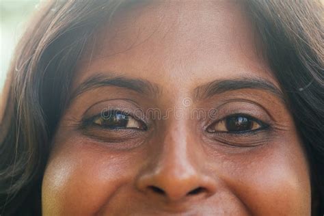 Headshot Of Happy Young Indian Woman With Nice Hair Stock Image Image