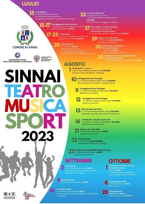 Sinnai E Solanas Il Calendario Con Tutti Gli Eventi Dell Estate