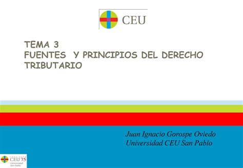 Tema 3 Fuentes Y Principios Del Derecho Tributario Tema 3 Fuentes Y