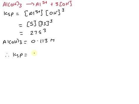 Solved Write The Solubility Product Constant Ksp For Al Oh And