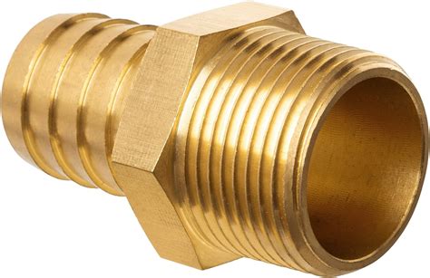 JUWO Brass Hose Barb Fitting 1 Barb X 1 NPT Male Pipe Adapter